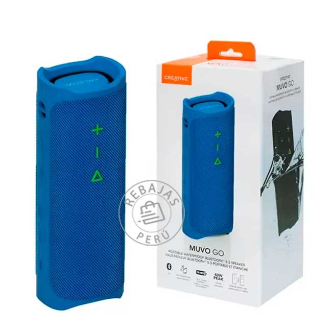 Creative MUVO Go Altavoz Bluetooth Portátil IPX7 con 20W, Batería de 18h y Sonido Estéreo TWS