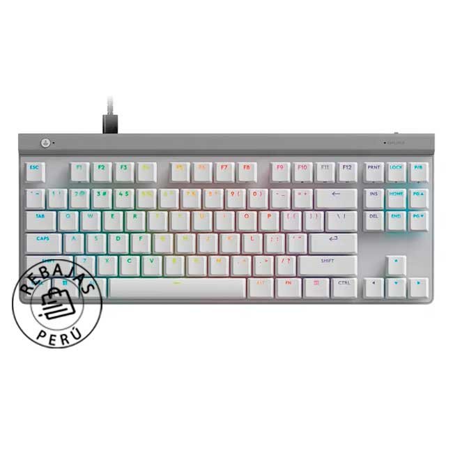 Teclado Mecánico Logitech G515 TKL Blanco Low Profile RGB con KeyControl y USB-C