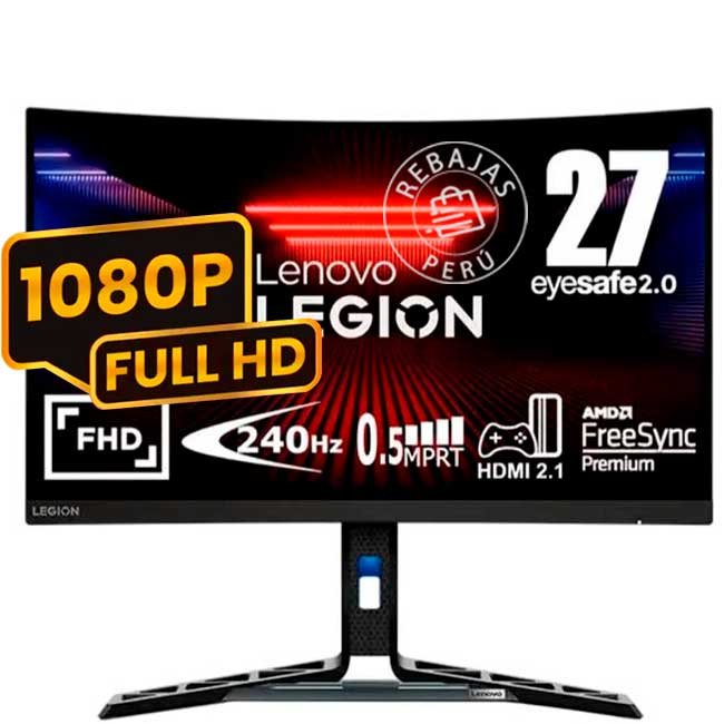Monitor Curvo Lenovo Legion R27fc-30 27” FHD 240Hz 0.5ms HDMI 2.1 DP – Gaming Premium
