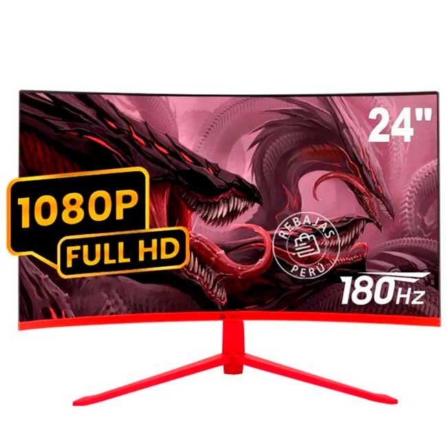 Monitor Curvo TEROS TE-2473G 23.8" FHD VA 180Hz 1ms FreeSync HDMI DP VESA Gamer