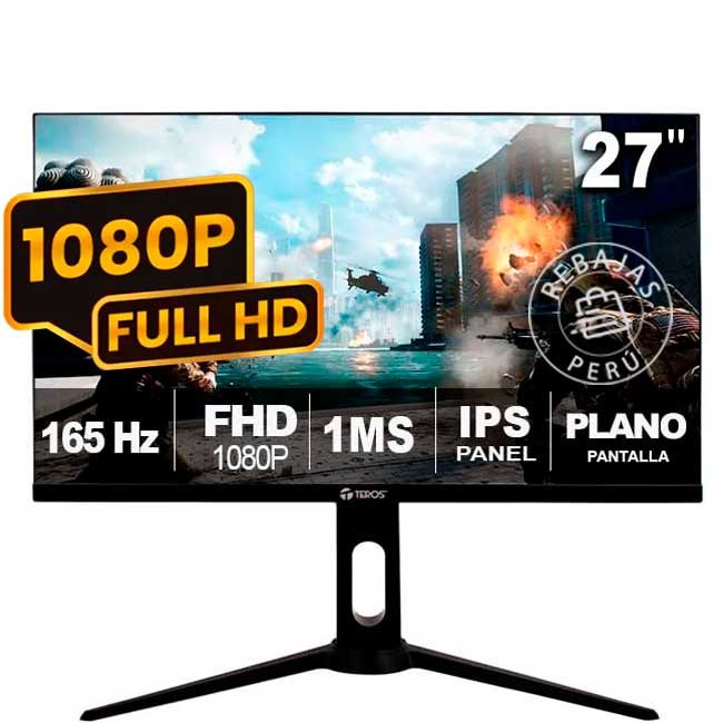 Monitor Gamer TEROS TE-2752G 27” FHD IPS 165Hz 1ms FreeSync HDMI DP VESA