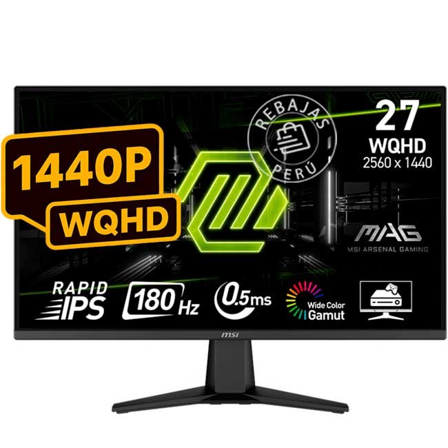 Monitor Gaming MSI MAG 275QF 27" WQHD Rapid IPS 180Hz 0.5ms HDMI DP