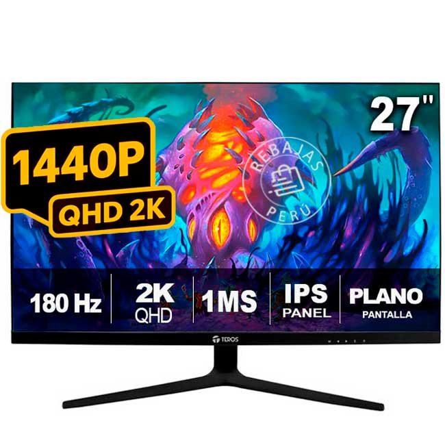 Monitor Gaming TEROS TE-2769G 27” QHD Fast IPS 180Hz 1ms FreeSync VESA HDMI DP Low Blue Light