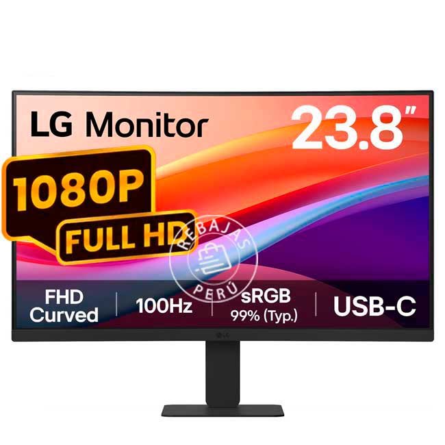 Monitor LG 24U421A-B 24″ Curvo FHD 100 Hz USB-C HDMI Audio Out Negro