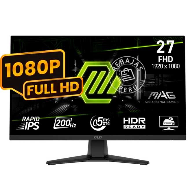 Monitor MSI MAG 274F 27” FHD Rapid IPS 180Hz 1ms HDMI DisplayPort Gaming
