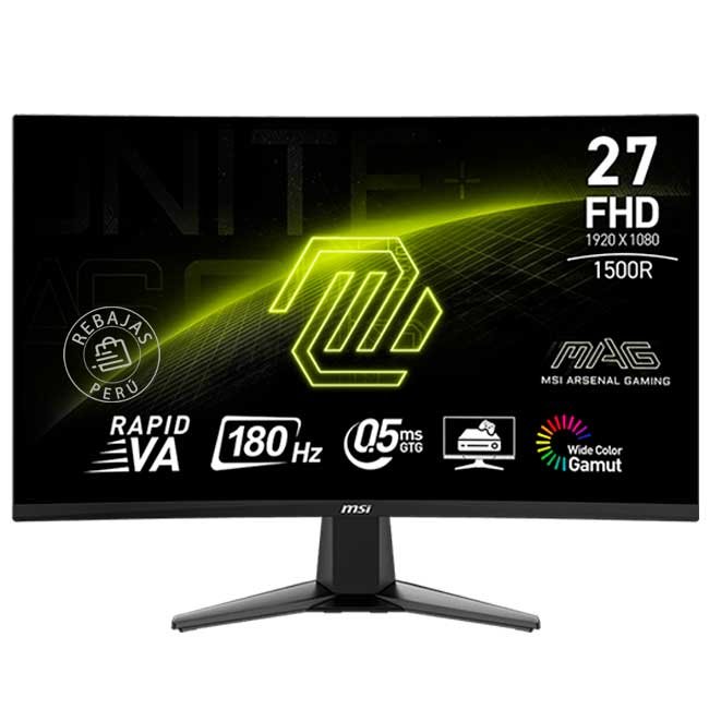 Monitor Curvo MSI MAG-27C6F 27" FHD 180Hz 0.5ms VA Adaptive-Sync HDMI DP
