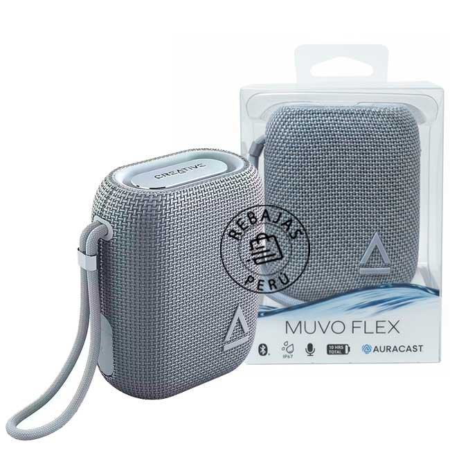 Creative MUVO Flex Altavoz Bluetooth 5.0 Portátil, Resistente al Agua IP66, Sonido Estéreo Inalámbrico