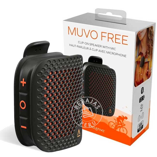 parlante Creative muvo Free Altavoz Bluetooth 4.2 Portátil, Resistente al Agua IPX7, Sonido Estéreo True Wireless