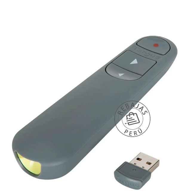 Presentador Targus Wireless/Bluetooth Antimicrobial con Puntero Láser Rojo – 20M de Alcance
