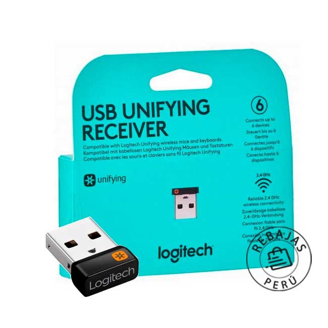 Receptor Logitech USB Unifying Original (910-005235) – Conecta hasta 6 dispositivos inalámbricos