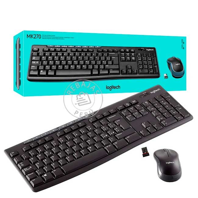 Teclado y Mouse Inalámbrico Logitech MK270 USB – Combo Wireless Duradero y Compacto