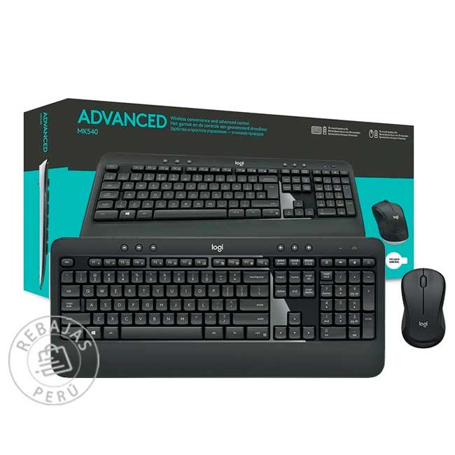 Teclado y Mouse Logitech MK540 Wireless USB | Kit Inalámbrico Ergonómico 