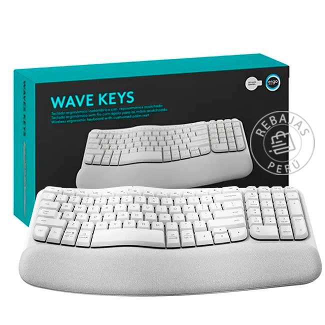 Teclado Logitech Ergo Wave Wireless – Ergonomía, Conectividad Inalámbrica blanco