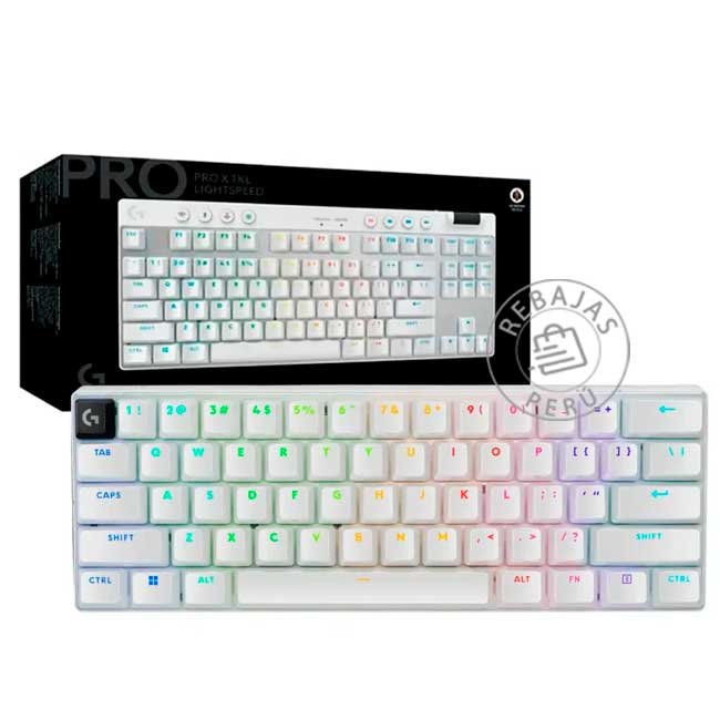 Teclado Logitech Pro X 60 LIGHTSPEED Blanco Mecánico Óptico RGB Inalámbrico 60%