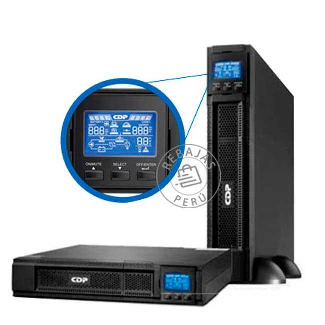 UPS Online CDP UPO11-1 RTAXi 1000VA 1000W Torre/Rack con 8 salidas IEC-C13 y Panel LCD