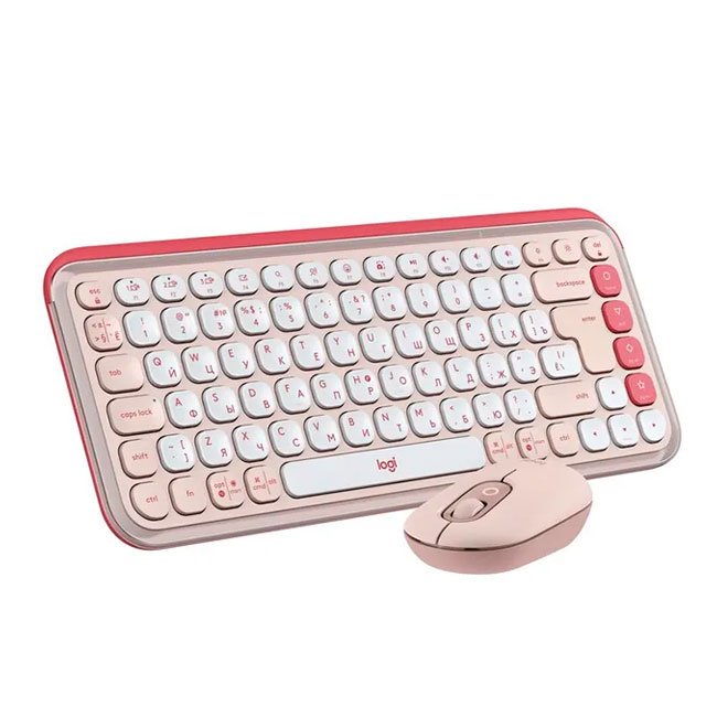 Combo Logitech POP Keys + Mouse, Bluetooth/Wireless, POP Icon Rosa