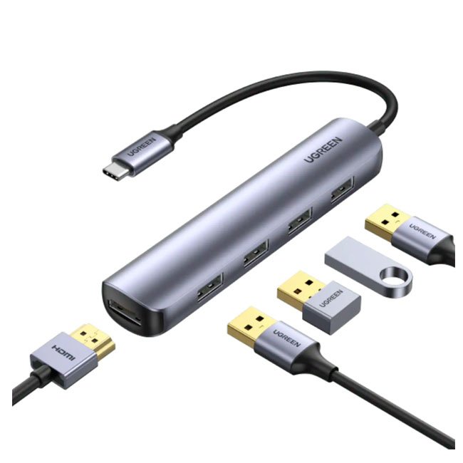 Adaptador Hub Tipo C CM417 – 4 Puertos USB 3.0 + HDMI para Laptop y PC