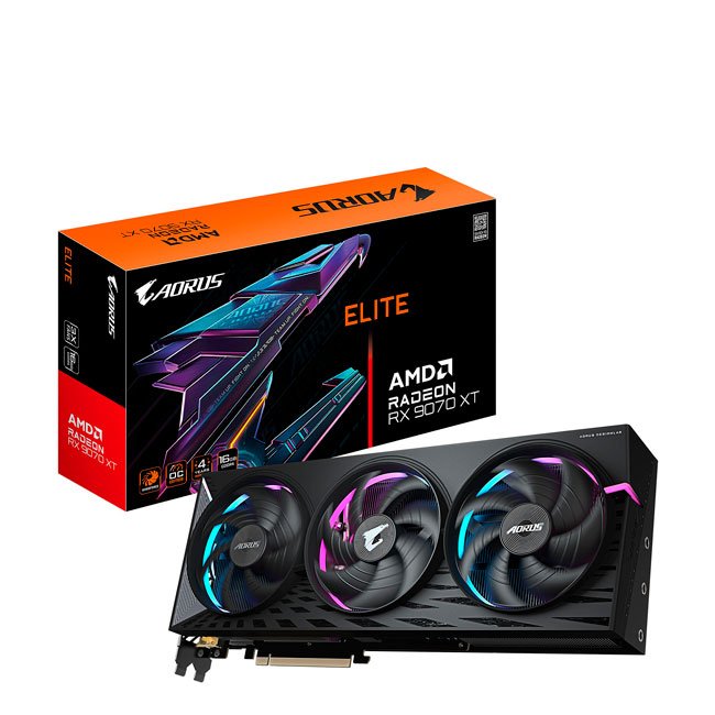 Tarjeta de Video Gigabyte AORUS RX 9070 XT ELITE 16GB GDDR6 PCIe 5.0 | Gaming 8K Ultra Performance