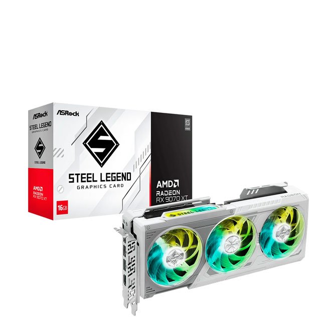 Tarjeta Gráfica ASRock RX 9070 XT Steel Legend 16GB GDDR6 | Gaming 4K Ultra