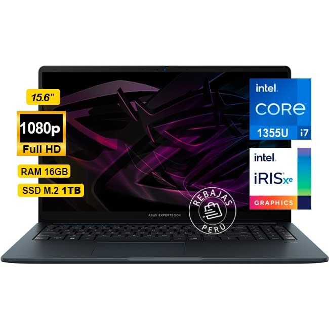 Laptop ASUS B1503CVA-NJ2198X, i7-1355U, 16 GB DDR5, 1 TB SSD PCIe 4.0, 15.6″ FHD, Wi‑Fi 6E, Windows 11 Pro