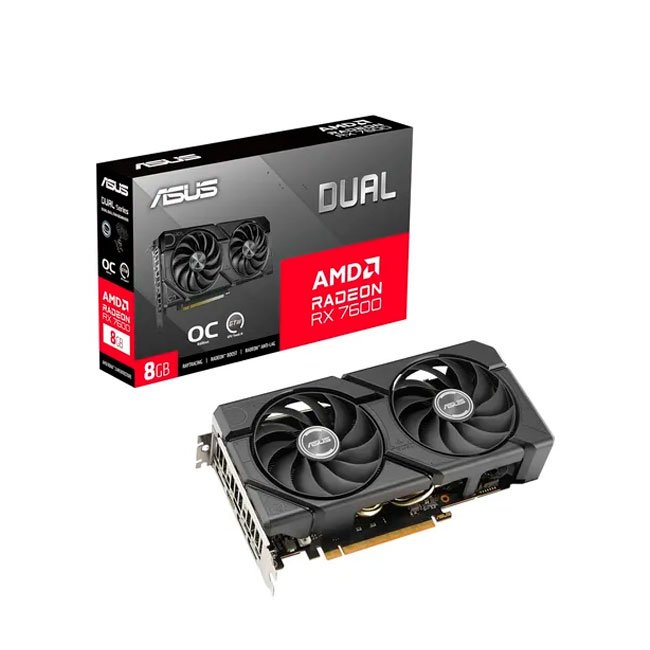 Tarjeta de Video ASUS DUAL-RX7600-O8G-EVO 8GB GDDR6 PCIe 4.0 | Radeon RX 7600