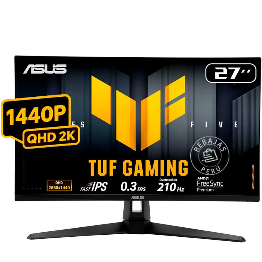 Monitor Gamer ASUS TUF VG27AQ5A 27” QHD Fast IPS 210Hz 0.3ms