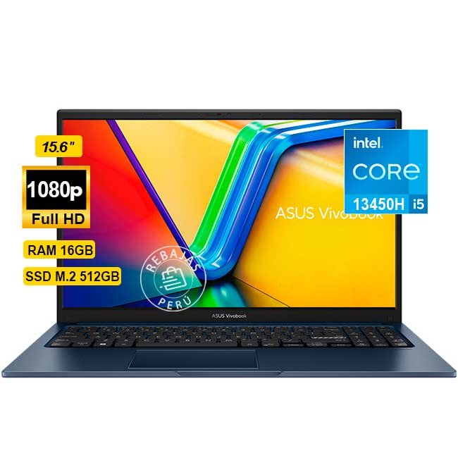 Laptop Asus VivoBook 15 Intel Core i5 13420H, 16GB RAM, 512GB SSD, FHD 15.6", Windows 11, Wi-Fi 6E