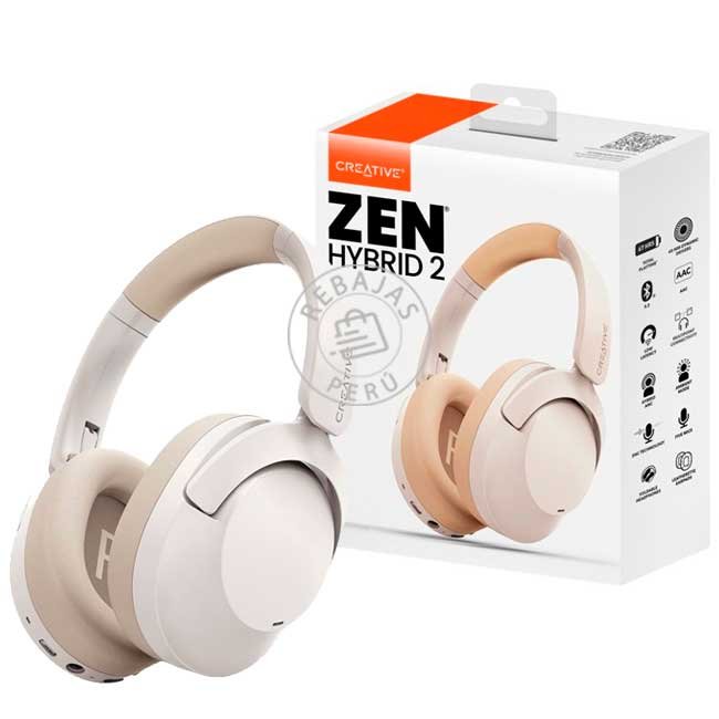 Audífono con Micrófono Creative Zen Hybrid 2 Bluetooth ANC 67H Crema
