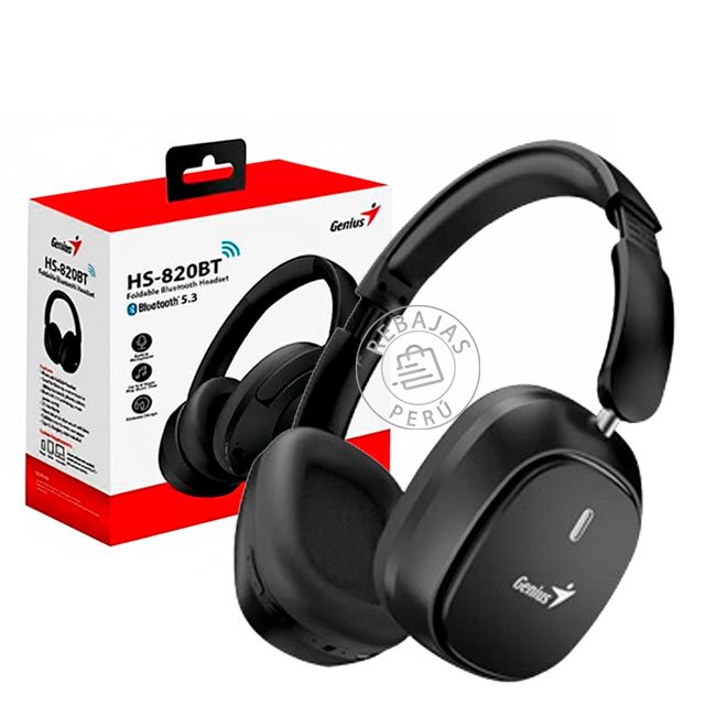 Audífono con Micrófono Genius HS-820BT Bluetooth 3.5mm 22H Negro