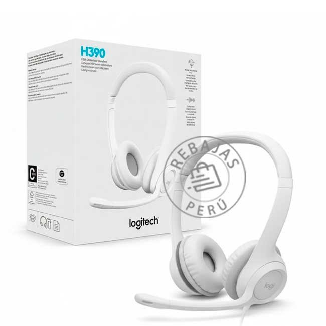 Audífono con Micrófono USB Logitech H390 | Sonido Estéreo Digital y Cancelación de Ruido