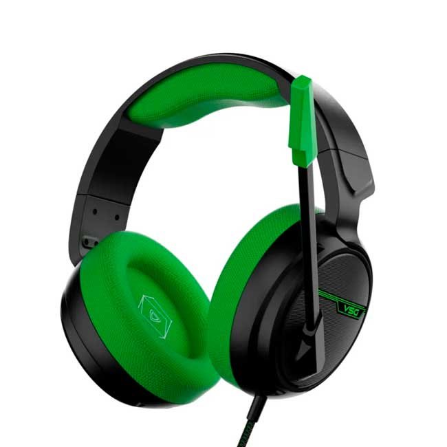 Audífono VSG Pentagon Verde USB 2.0 Circumaural Cerrado 365g con Micrófono Omnidireccional y Cable Trenzado 2m para PC
