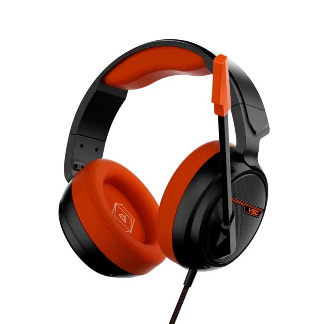 Audífono VSG Pentagon Naranja USB 2.0 Circumaural Cerrado 365g con Micrófono Omnidireccional y Cable Trenzado 2m para PC