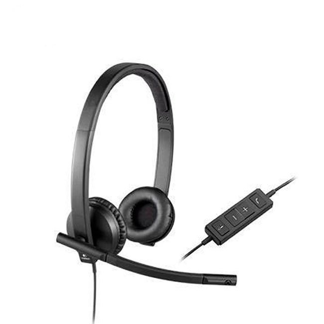 Audífono con Micrófono Logitech H570e USB Estéreo – Cancelación de Ruido, Ideal para Oficinas y Videollamadas