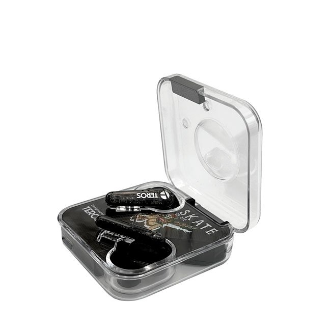 Audífonos Bluetooth TEROS TE-8072N TWS Negro con Control Táctil y Estuche de Carga