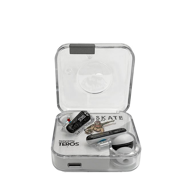 Audífono Bluetooth TEROS TE-8072W TWS Blanco con Estuche de Carga y Control Táctil
