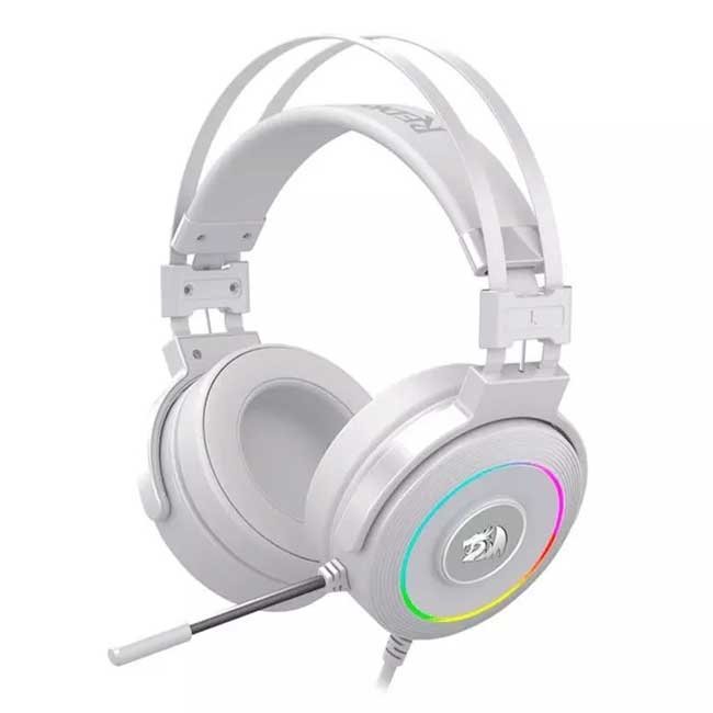 Auriculares Gamer Redragon Lamia White H320W RGB 7.1 Virtual con Micrófono Omnidireccional y Stand USB-A