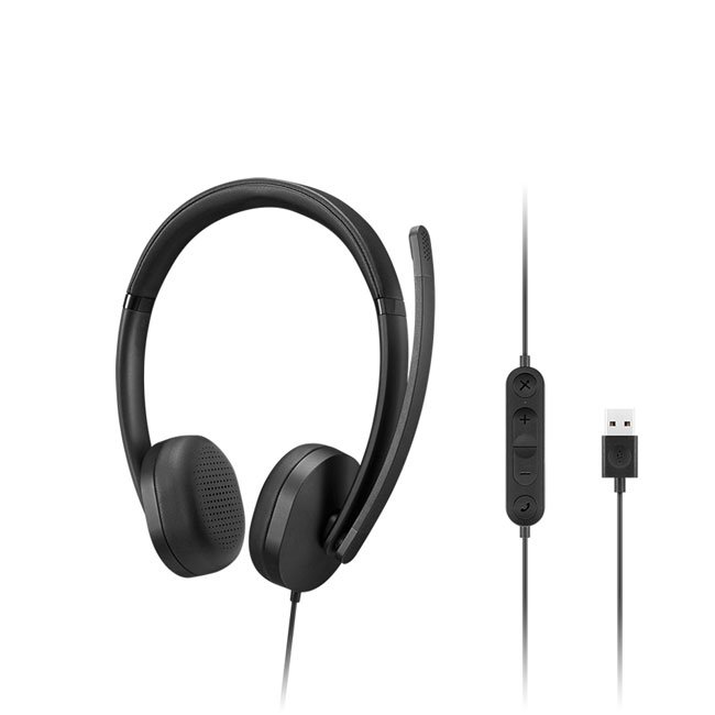 Audifono Lenovo Gen 2 con Micrófono USB-A | Sonido Estéreo y Cancelación de Ruido
