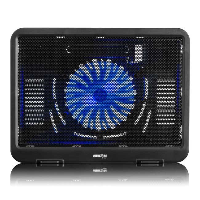Base para Laptop AIRBOOM CRUISER AB021 con 3 Ventiladores LED Azul (1x14cm + 2x7cm) y Diseño Antideslizante