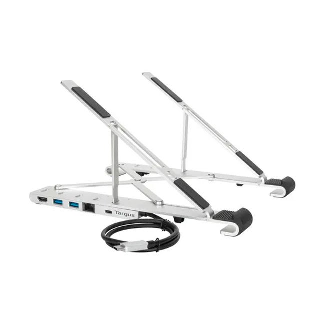 Base Targus Plegable de Aluminio para Notebook 10" a 15.6" con Hub USB 4 Puertos