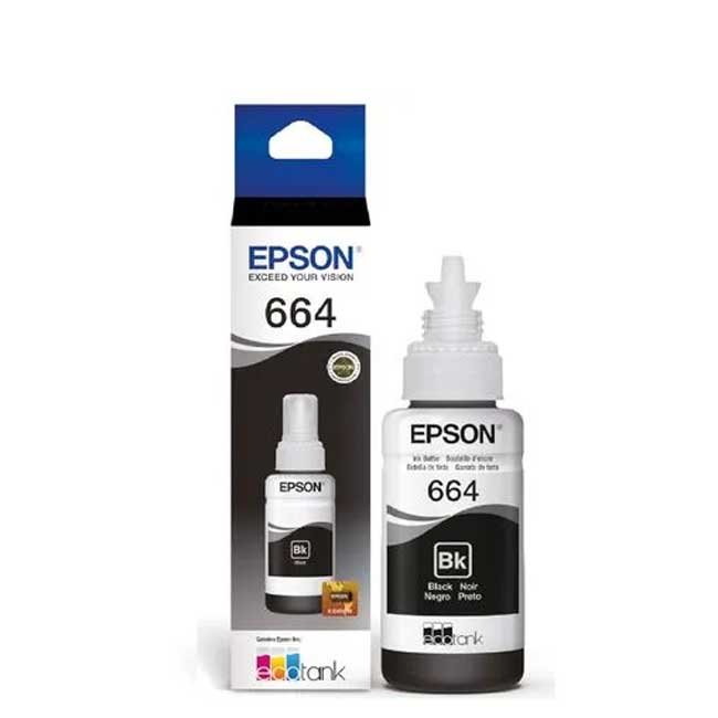 Botella Tinta Epson T664120-AL Negro para Impresora L200 - Tinta Original Alta Calidad