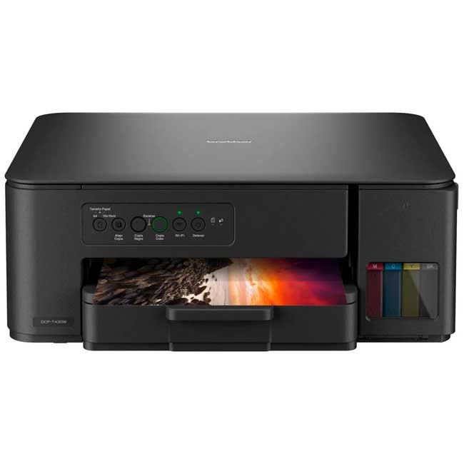 Brother DCP-T430W Impresora Multifuncional 3 en 1 con WiFi, Botellas de Tinta de Alto Rendimiento, 27 ppm, 6000 x 1200 dpi