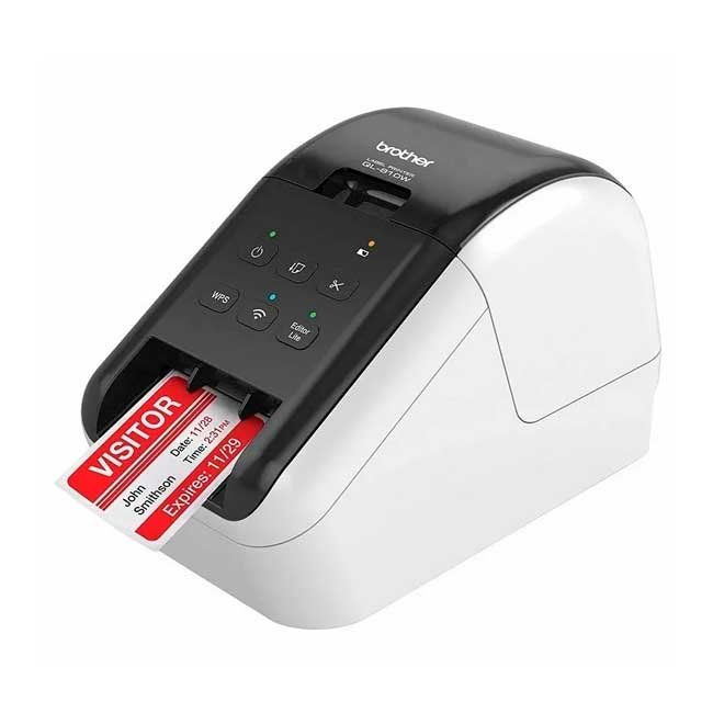 Impresora de Etiquetas Brother QL-810W – Inalámbrica, Alta Velocidad, Impresión en Blanco y Rojo, Conectividad USB/Wi-Fi