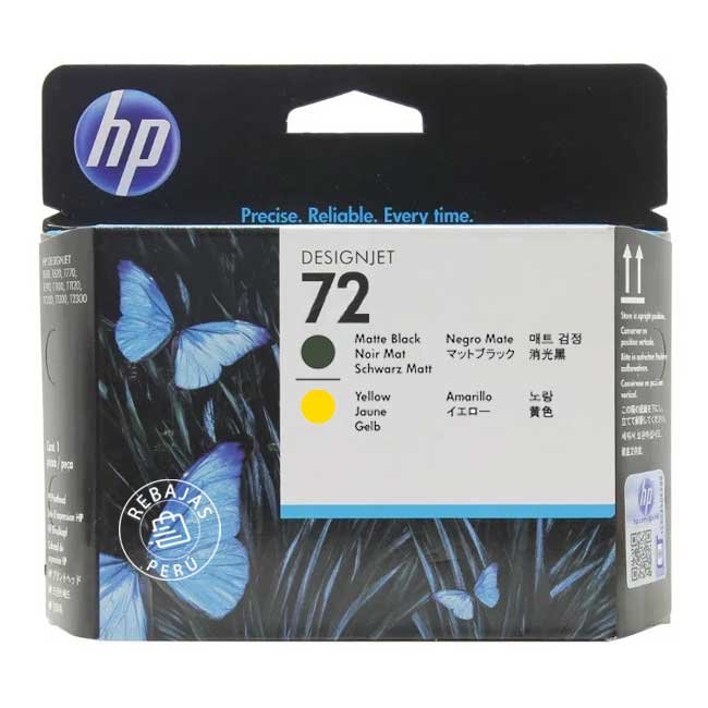 Cabezal HP 72 Matte Black y Yellow C9384A para Plotter T610