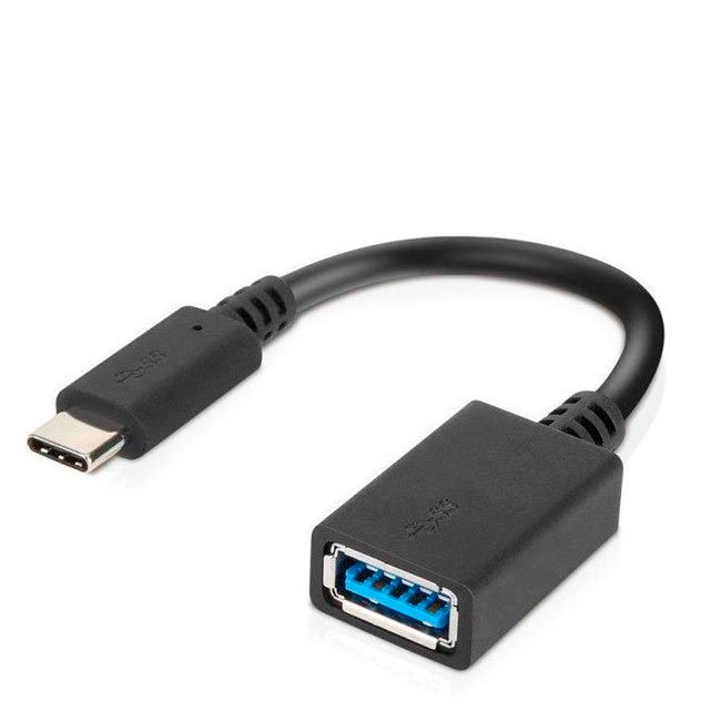 Cable Adaptador Lenovo USB-C a USB-A 5Gbps USB 3.0 Negro 14cm