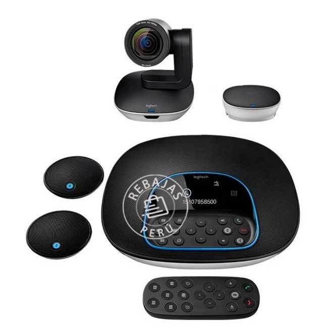 Cámara de Videoconferencia Logitech Group Bundle Full HD 1080p con Micrófonos de Expansión (960-001060)