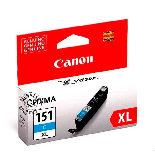 Tinta Canon CLI-151XL Cyan – Alta Duración para MG-6210, 5410 y IP-7210