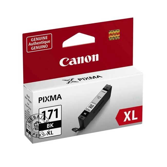 Tinta Canon CLI-171 XL Black Original XL | Alto Rendimiento y Calidad