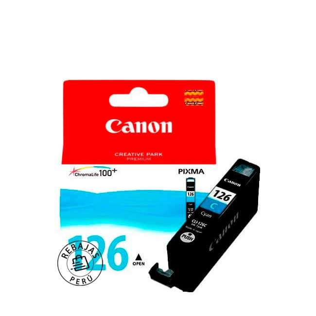 Tinta Canon CLI-126 Cyan Original | Cartucho Cyan EOL Alta Calidad