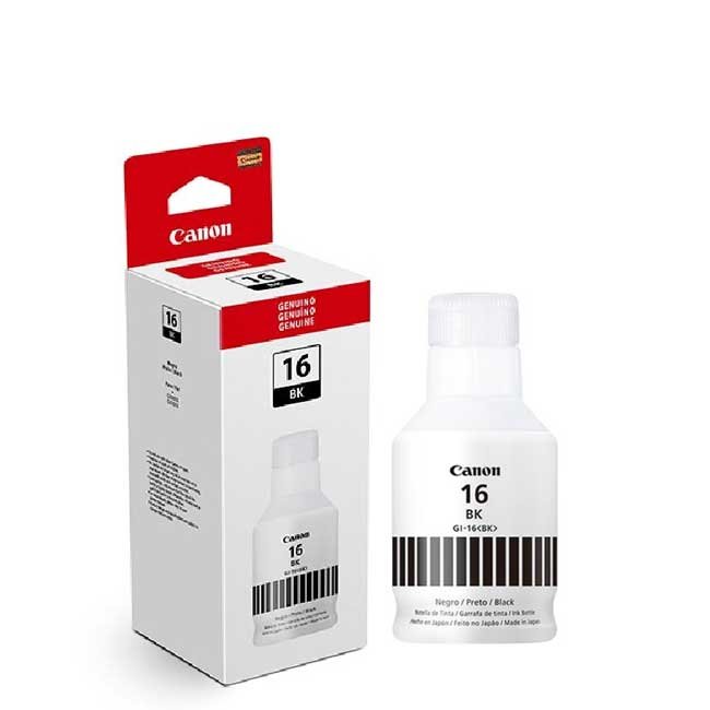 Tinta Canon GI-16 BK Black Botella Original para Impresoras Canon