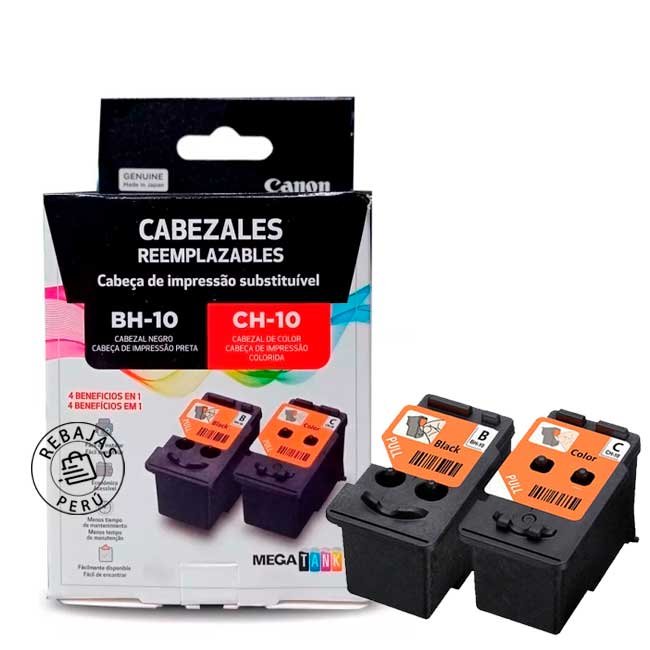 Canon Pack Cabezal BH-10 Negro + CH-10 Color Original para Pixma G5010/G6010/G7010/G2160/G3160